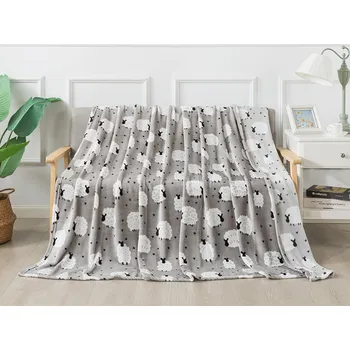 XPOSE® Mikroplyšová deka OVEČKA 140x200 cm, Mikroplyš + Prodloužená možnost vrácení zboží do 50 dnů