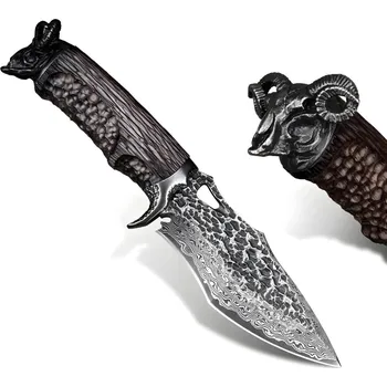 lovecký nůž Damaškový lovecký nôž HARAHU RY-38468- Čierna/Bez puzdra