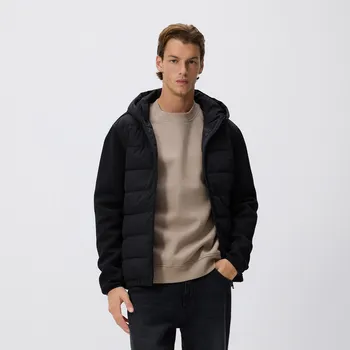 Reserved - Prošívaná bunda s kapucí - černý - 369EF-99X - 369EF-99X-XL