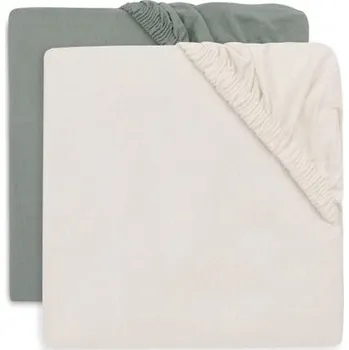Povlečení Jollein Prostěradlo napínací 120x60 cm 2 ks Sea Green/Ivory