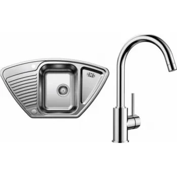 Nerezový dřez Blanco Set 06-D 25 Tipo 9 E Přírodní lesk + Mida Chrom