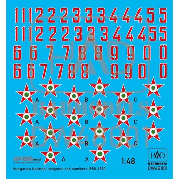 Plastikový model HAD models 1/48 Decal Hungarian Nat.Insignias&Numbers 1950-90
