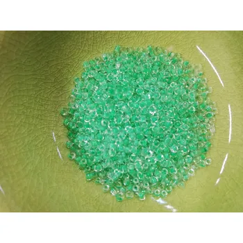 Dětské navlékací korálky Korálky PRECIOSA rokajl vel.10/0 - čirá se zeleným průtahem - 10g