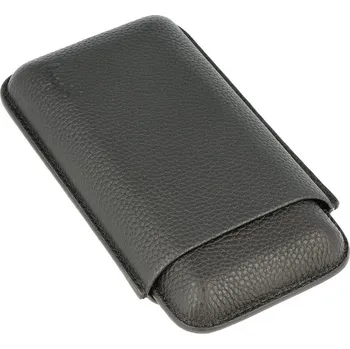 Pouzdro na 3 doutníky Angelo, koženka, 16cm, černé