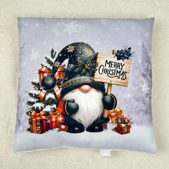 Polštář TiaHome Vánoční polštář antialergický Trpaslik šedý 45x45cm