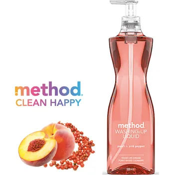 Mycí prostředek METHOD Tekutý přípravek na mytí nádobí BROSKVE a PEPŘ 530 ml balení: 1000 ml