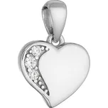 Stříbrný přívěsek elegantní srdce se zirkony 14069.1