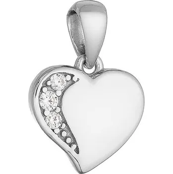 Přívěsek Stříbrný přívěsek elegantní srdce se zirkony 14069.1