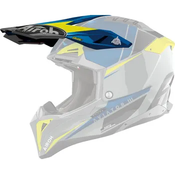 Helma na motorku AIROH kšilt pro přilbu AVIATOR 3 Spin žluto modro lesklý