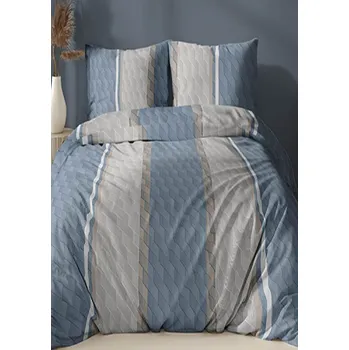 Povlečení Flanelové povlečení 140x220 +70x90 - Geometrie modrá