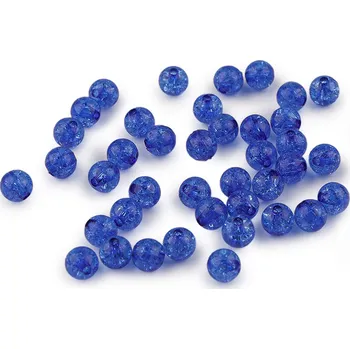 Korálek Plastové korálky kraklované Ø8 mm Varianta: 32 (19) modrá námořnická, Balení: 30 g