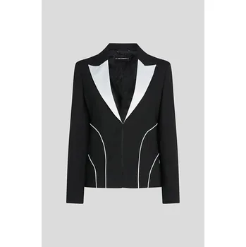 Dámské sako BLEJZR KARL LAGERFELD BW TAILORED PIPING BLAZER WHITE/BLACK