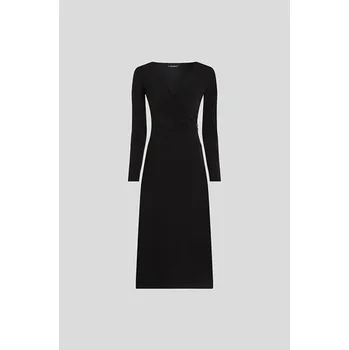 Dámské šaty ŠATY KARL LAGERFELD JERSEY FLUID ZIP DRESS BLACK