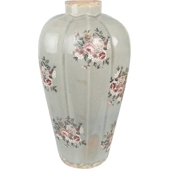 Váza Zelená keramická dekorační váza s květy Floria - Ø 17*28 cm