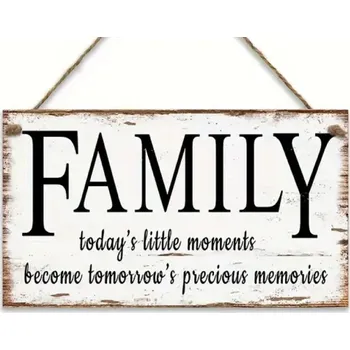 Obraz Dřevěná cedulka s nápisem Family 10 x 20 cm