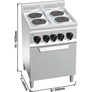 Sporák G.Gastro Elektrický sporák 4x kulatá plotýnka (8 kW) + elektrický konvektomat (3 kW)