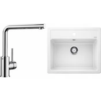 Granitový dřez Blanco Set 07-A 25 Legra 6 Bílá + Mila Chrom