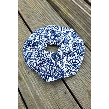 Folklorní gumička do vlasů - bavlněná Motiv: Kytičky 20