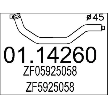 Výfuková trubka Výfuková trubka MTS 01.14260