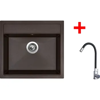 Granitový dřez Sinks SOLO 560 Marone + Elasta nerez/černá
