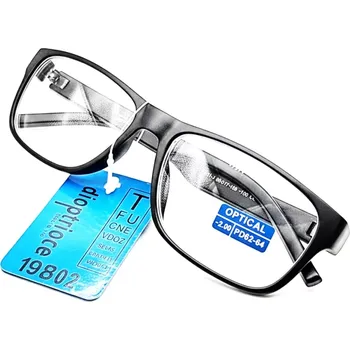 Brýle na čtení Dioptrické brýle na dálku SURGLASS DE LUXE, mínusové -2.00 dioptrie, černé plastové unisex rámečky (dioptrické brýle -2,0 | brýle na dálku | mínusové brýle | brýle pro krátkozraké | černé brýle | plastové brýle | unisex brýle | levné dioptrické brýle |)