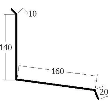 Střešní krytina Hliníkové střechy Lišta ke zdi čelní, 330 Barva: přírodní