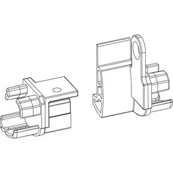 Středová koncovka Transit 58 - 76, dvoukřídlé levé dveře, plast šedý
