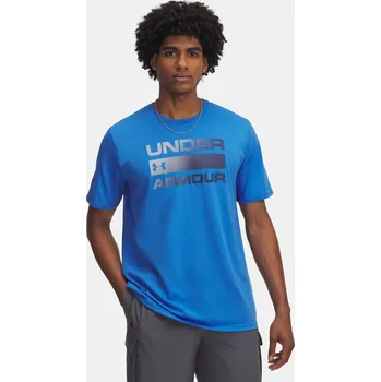 Pánské oblečení Pánské tričko Under Armour UA TEAM ISSUE WORDMARK SS 1329582-402 Modrá SM