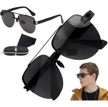 Sluneční brýle Pánské polarizační sluneční brýle Pilot, černé, kovový rám, UV 400 kat. 3 filtr