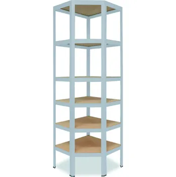 regál meets-ecommerce UG Rohový regál 230x60x30, 6-7 polic barva: bílá, počet polic: 6 polic