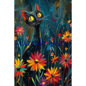 Látkový panel - Kočka - KČ-208 Velikost: 20x13cm, Materiál: Mikroplyš