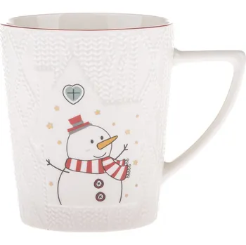 Dakls Bílý porcelánový hrnek s vánočním motivem 380 ml