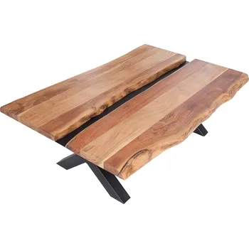 Konferenční stolek Konferenční stolek VINTON 105 cm – akáciové dřevo a černá podnož