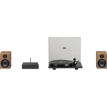 Gramofon Pro-Ject STEREO SET E PHONO - Minimalistický audio systém s gramofonem, černý + dřevo