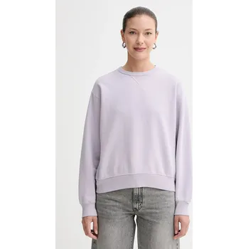 Dámská mikina Bavlněná mikina Levi's dámská, fialová barva, hladká, A8789 A8789.0021 04X, vel. XS