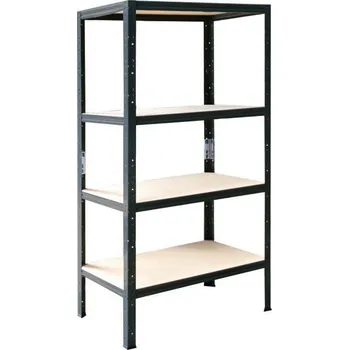 regál meets-ecommerce UG Kovový regál 155x90x40, 4-6 polic barva: šedá, počet polic: 4 police