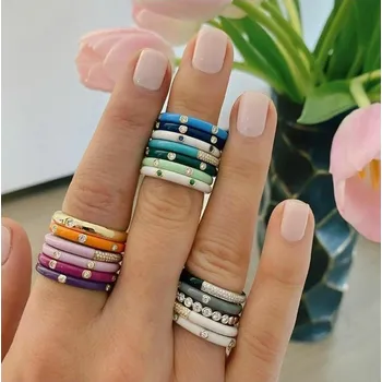 Prsten Flamenco Mystique 18karátový Pozlacený Prsten s Velkým Zirkonem, Perleťové Barvy, z Odolné Chirurgické Oceli