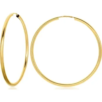 Náušnice Náušnice kruhy ze žlutého zlata 50 mm NA0735F + Dárek zdarma