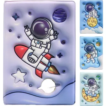 Zápisník Poznámkový blok A5 / 80 listů Cosmonaut, měkké PU desky (mix 4 vzorů)