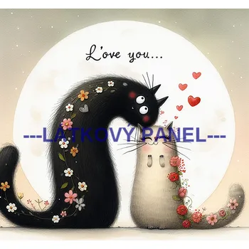 Látkový panel - Kočka - KČ-184 Velikost: 15x15cm, Materiál: Mikroplyš