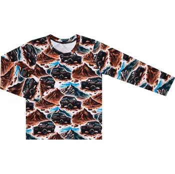 Pánské tričko Tričko dlouhý rukáv - Auto a hory Velikost: 152