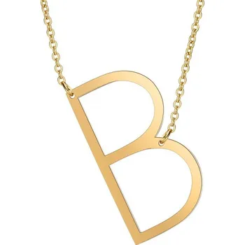 Náhrdelník Flamenco Mystique Náhrdelník z chirurgické oceli s písmenem B, pozlacený 14 karátovým zlatem, délka 45+4 cm