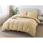 XPOSE® Bavlněné Renforcé povlečení EVITA na dvě lůžka - béžové 140x200 cm, 70x90 cm, Bavlna RENFORCÉ + Prodloužená možnost vrácení zboží do 50 dnů