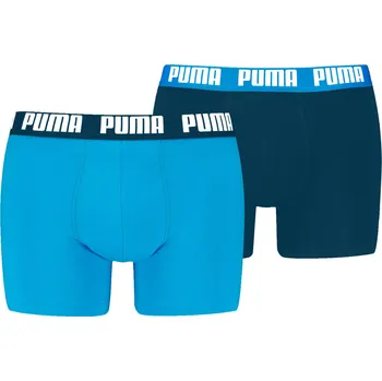 Boxerky Pánské boxerky Puma Everyday Basic Boxer 2P Velikost: XXL / Barva: modrá/světle modrá
