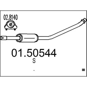 Tlumič výfuku Střední tlumič výfuku MTS 01.50544