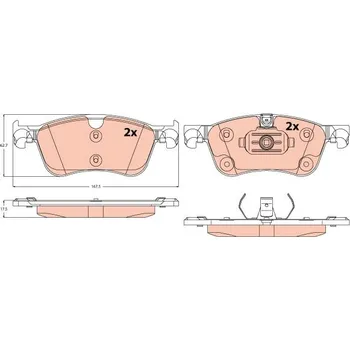 Brzdová destička Sada brzdových destiček, kotoučová brzda TRW GDB2572