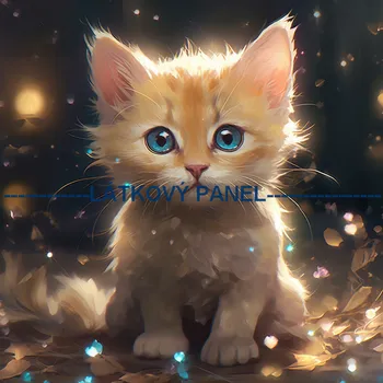 Látkový panel - Kočka - KČ-120 Velikost: 15x15cm, Materiál: Mikroplyš