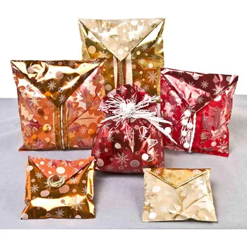 Dárková taška P.N.P. PLAST Sáček fólie 40x65 PNP Ornament Double zelený /25/ ,balení 25 ks 589361