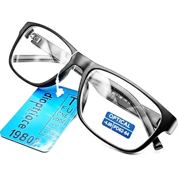 Brýle na čtení Dioptrické brýle na dálku SURGLASS DE LUXE, mínusové -4.00 dioptrie, černé plastové unisex rámečky (dioptrické brýle -4,0 | brýle na dálku | mínusové brýle | brýle pro krátkozraké | černé brýle | plastové brýle | unisex brýle | levné dioptrické brýle |)