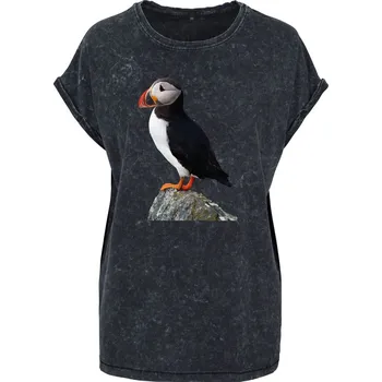 Dámské tričko Dámské tričko Acid wash Papuchálek Velikost: 4XL, Barva trička: Černá